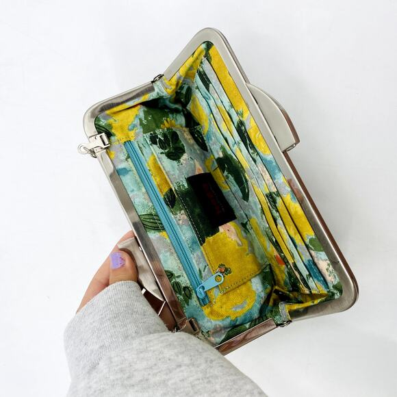 Hobo Light Green Leather Clutch Handbag